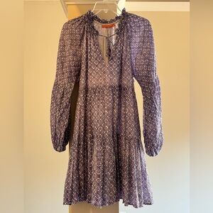 Oliphant Purple Geometric Long Sleeve Dress